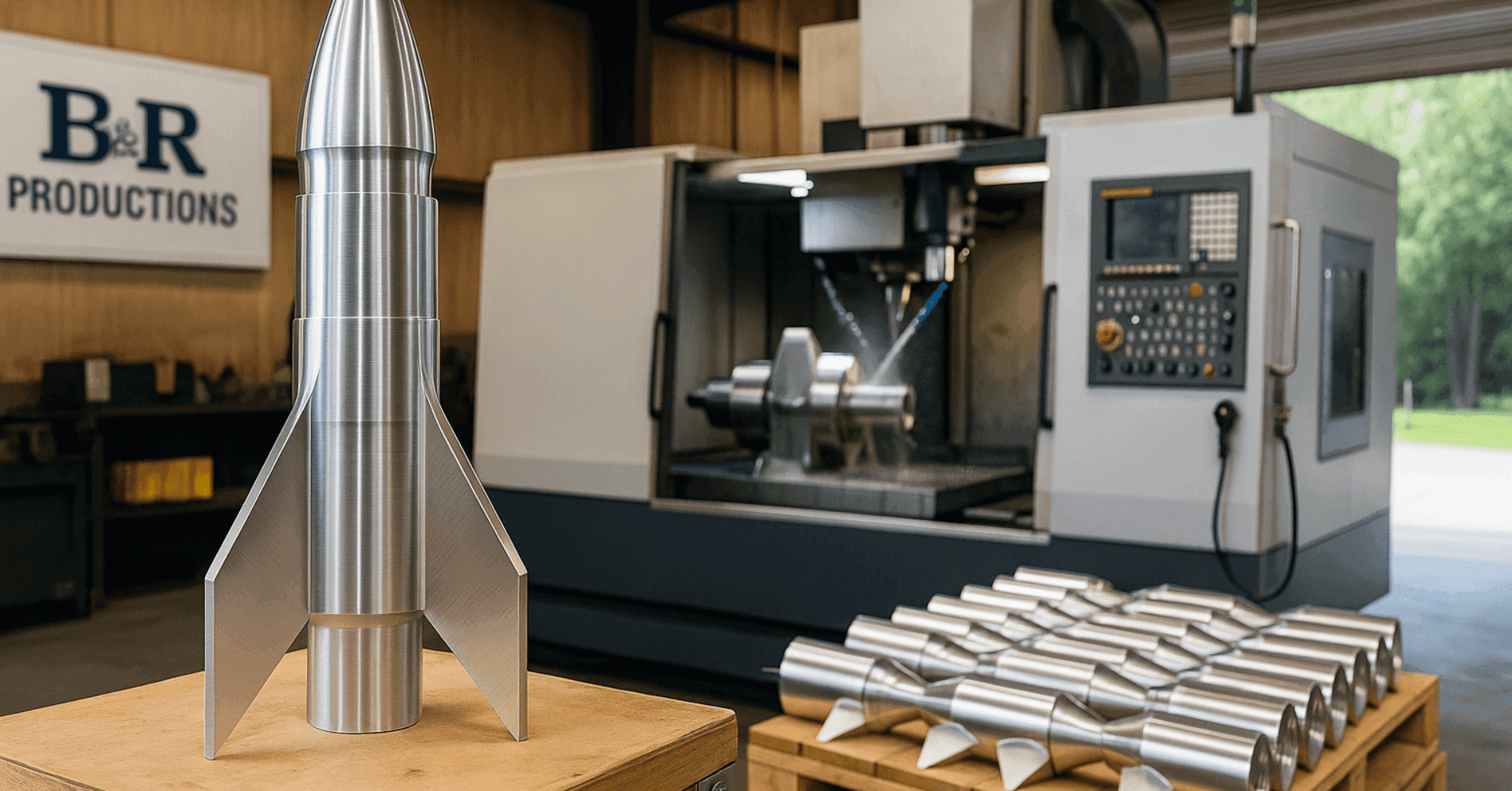 Aerospace CNC machining of precision flight-ready components in a modern machine shop