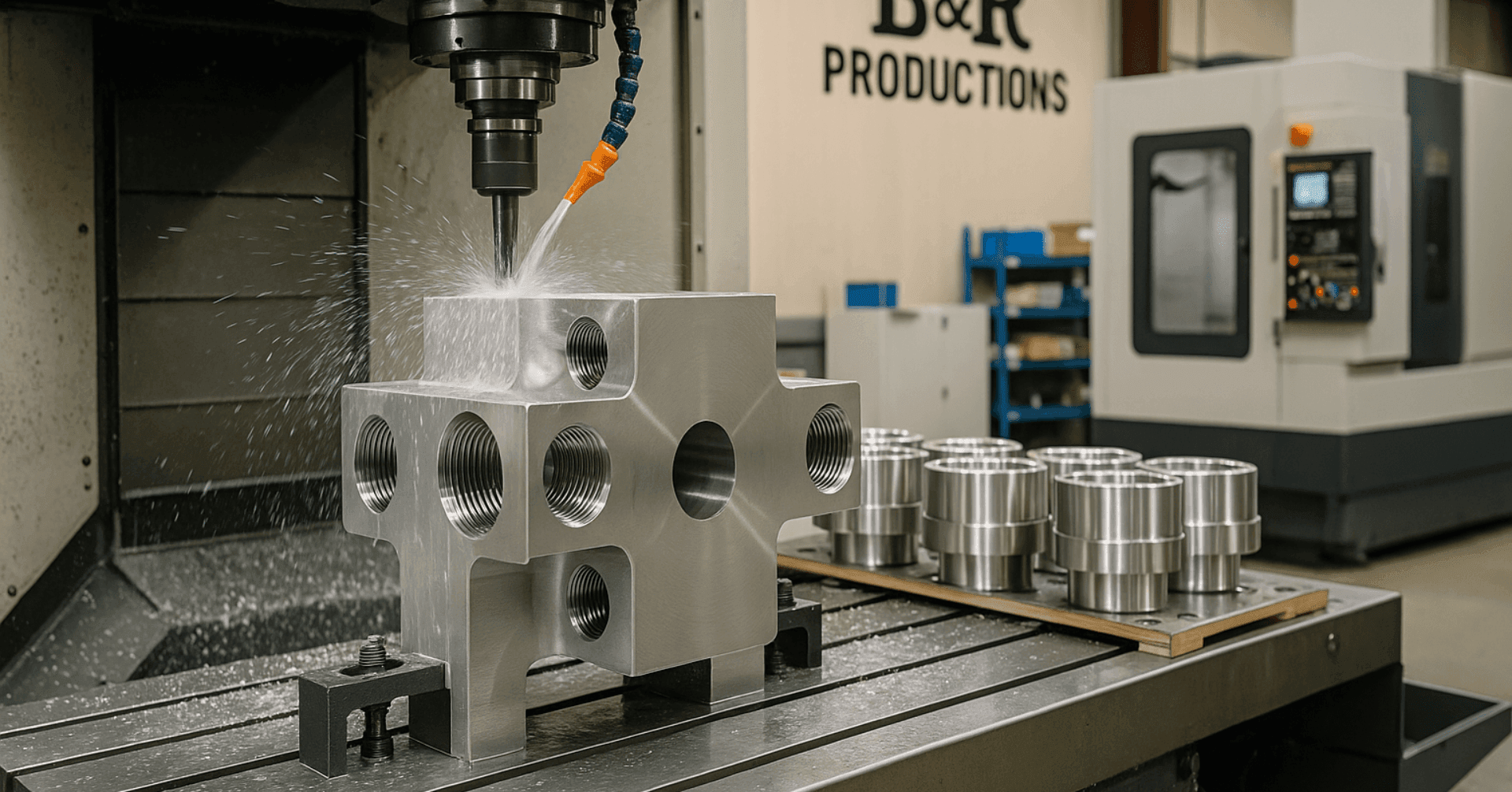 Manual milling operation performing repair cuts and modifications on legacy oilfield equipment.