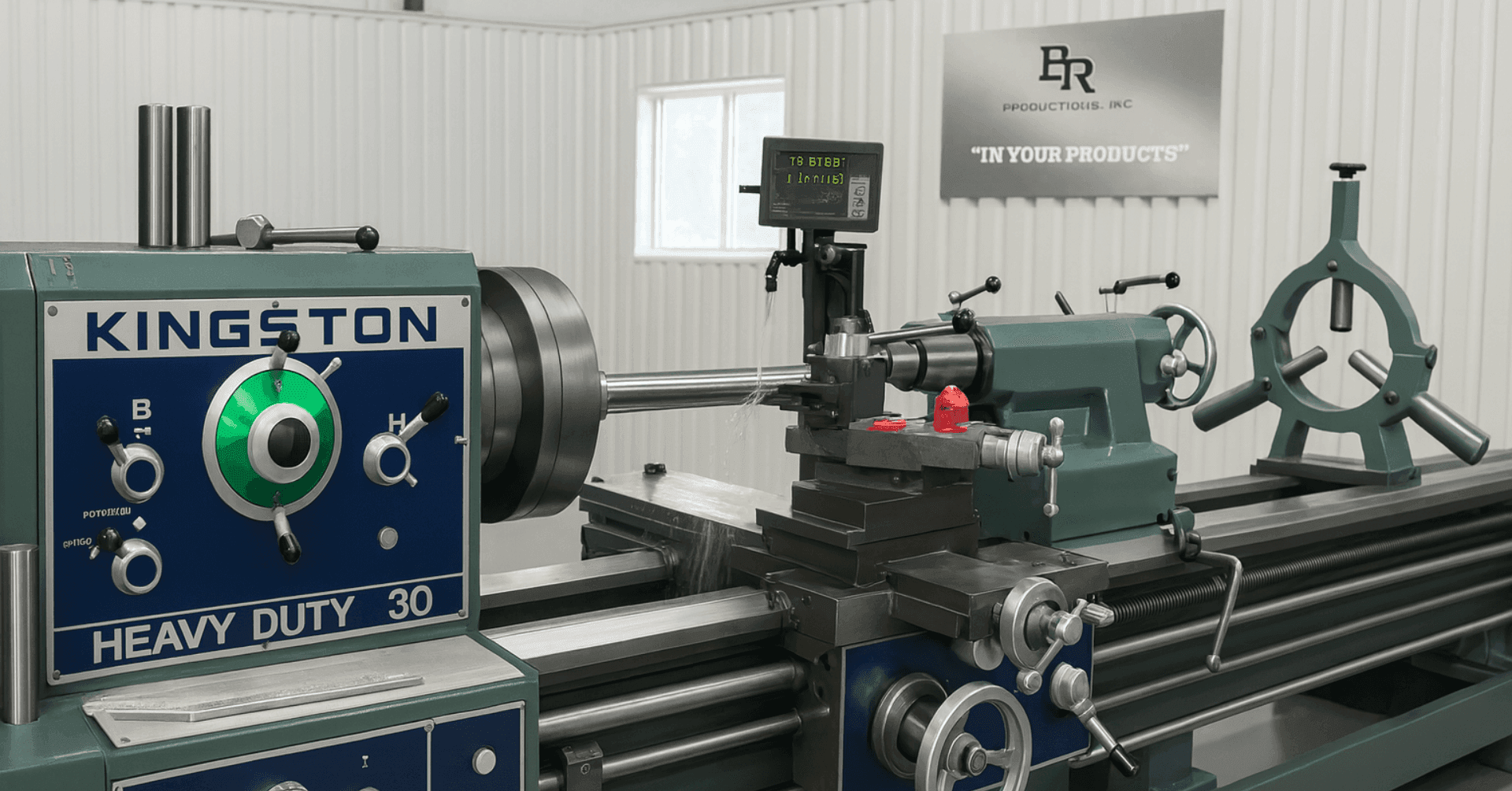 Manual turning of an industrial machine component for rapid repair and high-precision fit in heavy-duty equipment