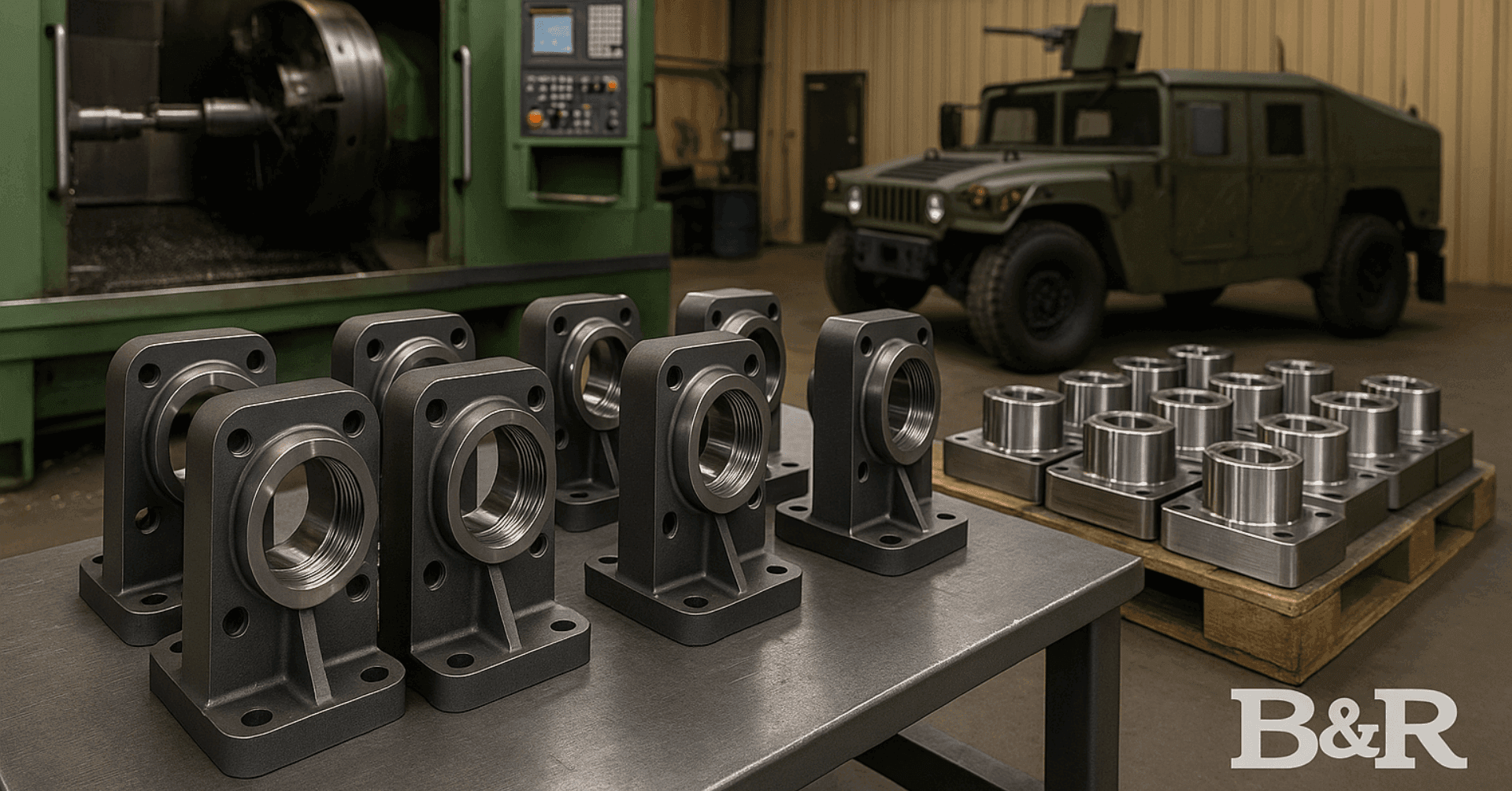 Multi-axis CNC milling of a precision-machined military defense component engineered for mission-critical performance